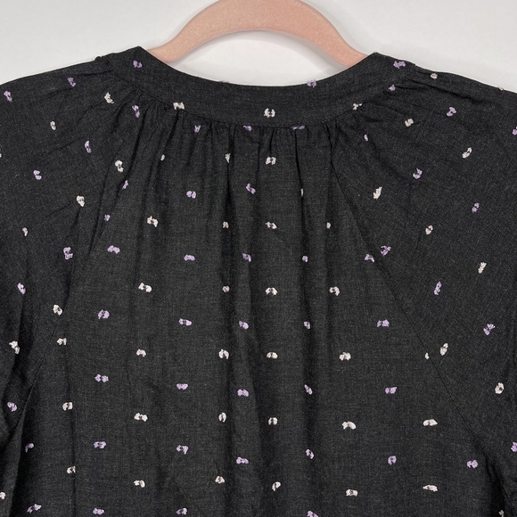 2/$30 ZARA Ditsy Embroidered Babydoll Popover Dress Small Gray Long Sleeve #7028 - Picture 13 of 16